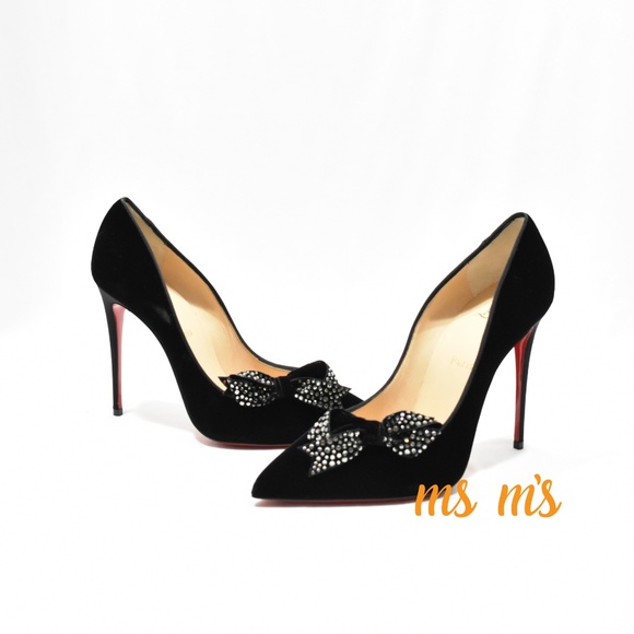 NIB  Christian Louboutin Velvet HEELS Jennifer - Picture 3 of 7
